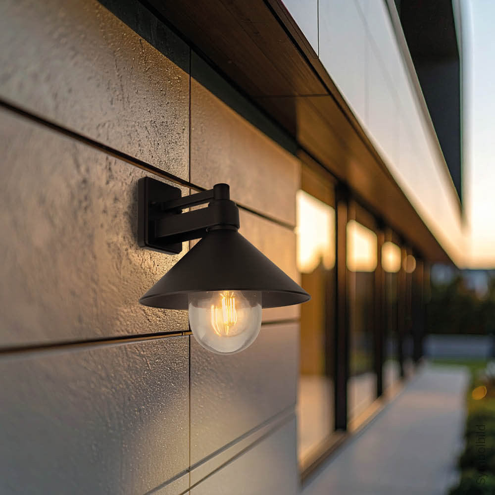 Zidna lampa aluminij IP44 1xE27 crno kućište - image 3