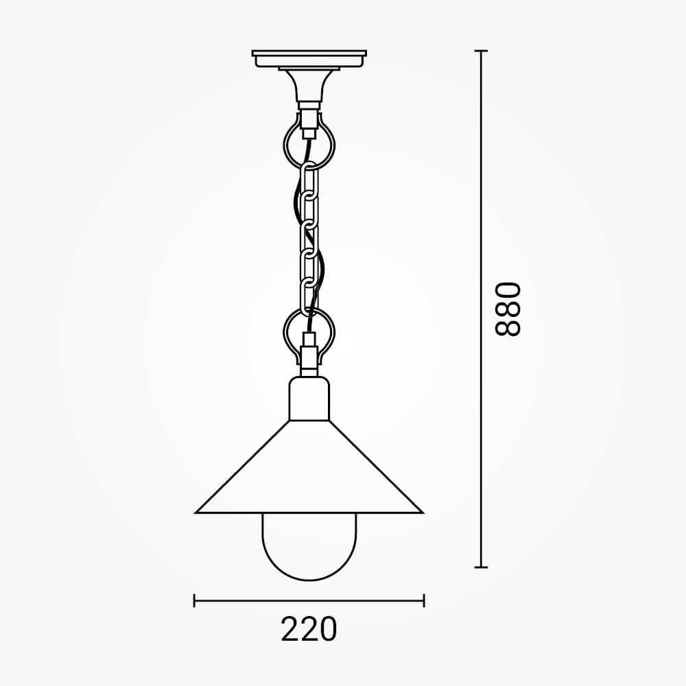 Zidna lampa aluminij IP44 1xE27 crno kućište - product view