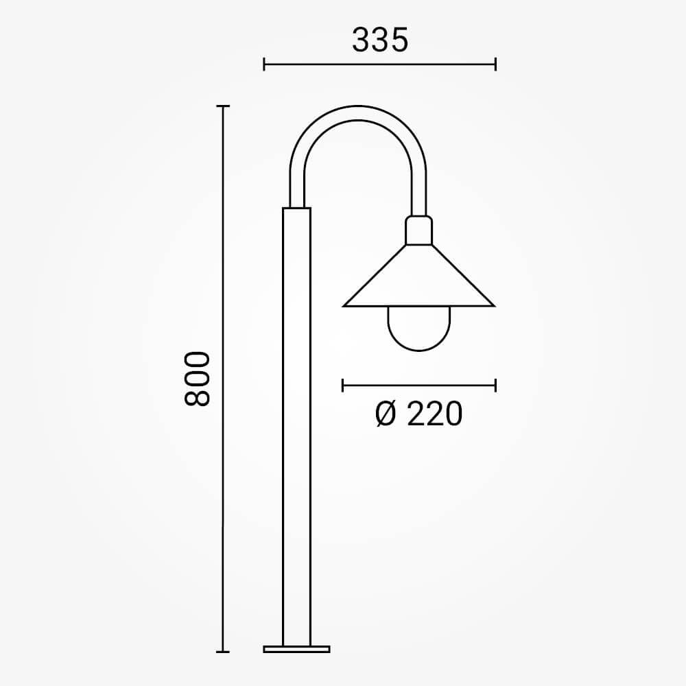 Zidna lampa aluminij IP44 1xE27 crno kućište - product view