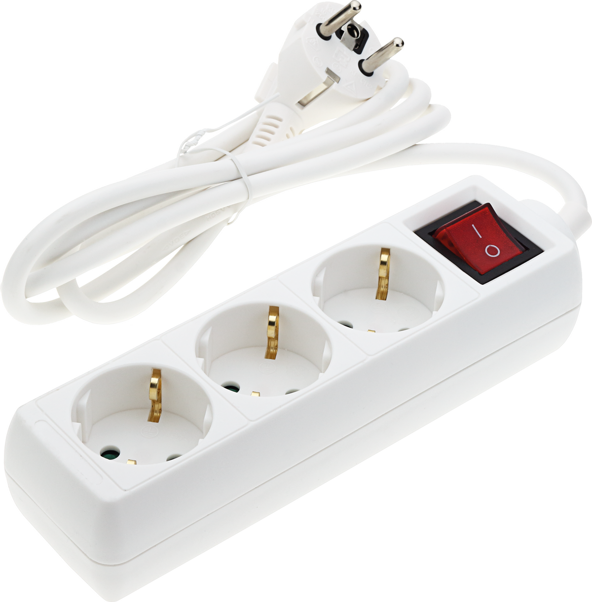 Power Strip 3 Sockets + ON/OFF button