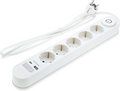 Power Strip 5 Sockets + ON/OFF button and USBx2