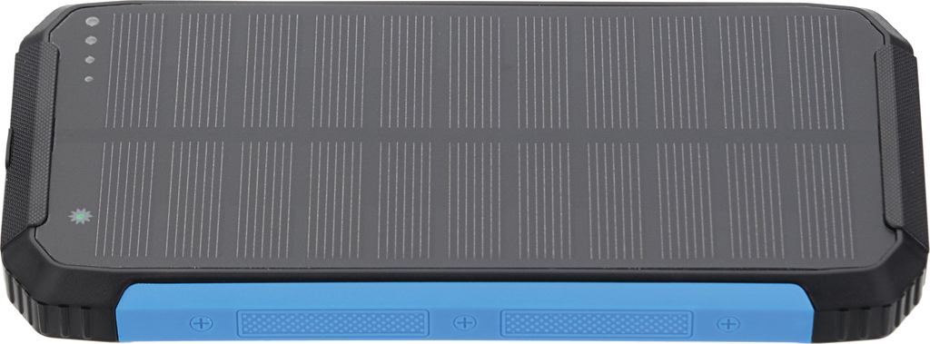 POWER BANK 10000mAh 3.7V SOLAR:1.2W BLACK+BLUE LED:2W