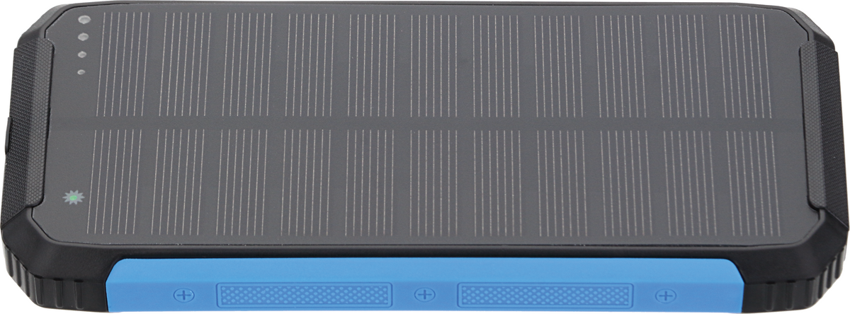 POWER BANK 10000mAh 3.7V SOLAR:1.2W BLACK+BLUE LED:2W