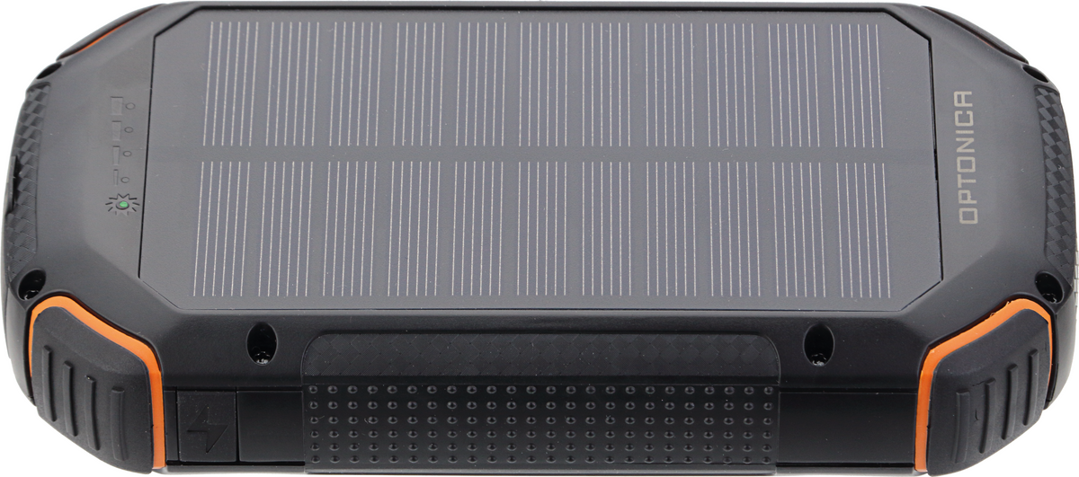 POWER BANK 20000mAh 3.7V SOLAR:1.2W BLACK+ORANGE LED:4W