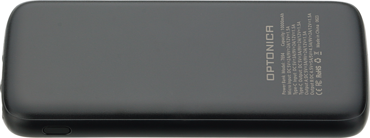 POWER BANK 10000mAh 3.7V BLACK MICRO/TYPE-C MAX-OUTPUT:DC22.5W - product view