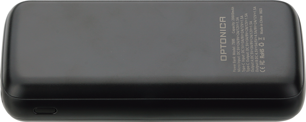 POWER BANK 20000mAh 3.7V BLACK MICRO/TYPE-C MAX-OUTPUT:DC22.5W - product view