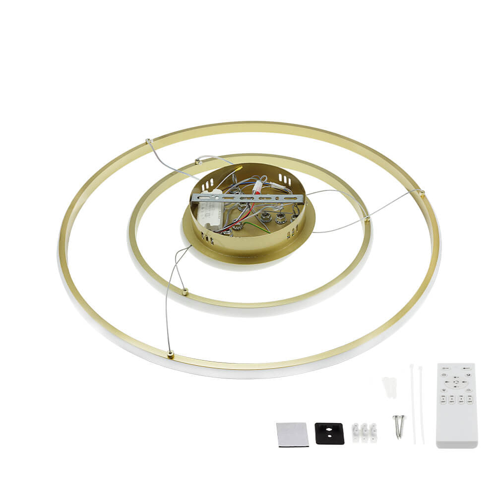 LED Pendant Lamp CCT 78W Brushed Gold Dimmable + Remote Control - image 4