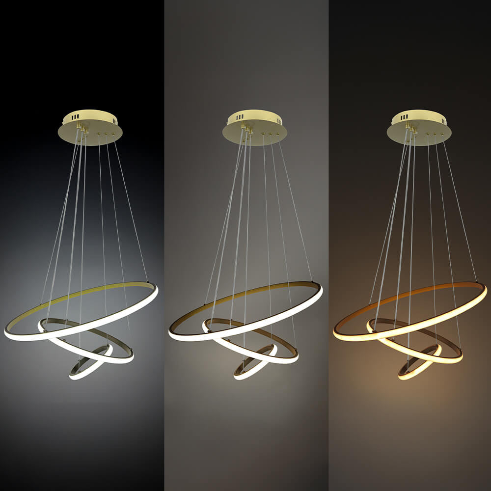 LED Pendant Lamp CCT 78W Brushed Gold Dimmable + Remote Control - image 5