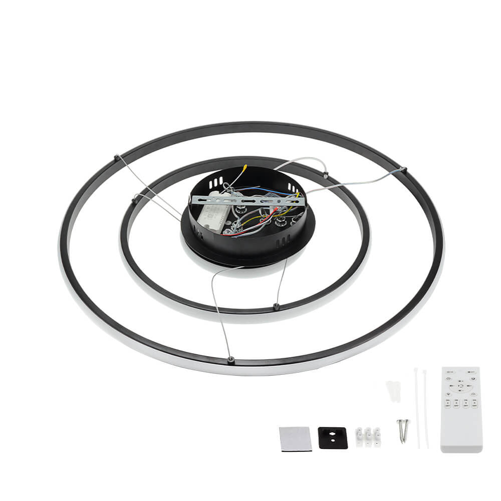 LED Pendant Lamp CCT 78W Black Dimmable + Remote Control - image 6
