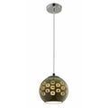 3D Glass Pendant Chrome Squares