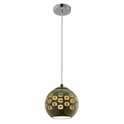 3D Glass Pendant Chrome Squares