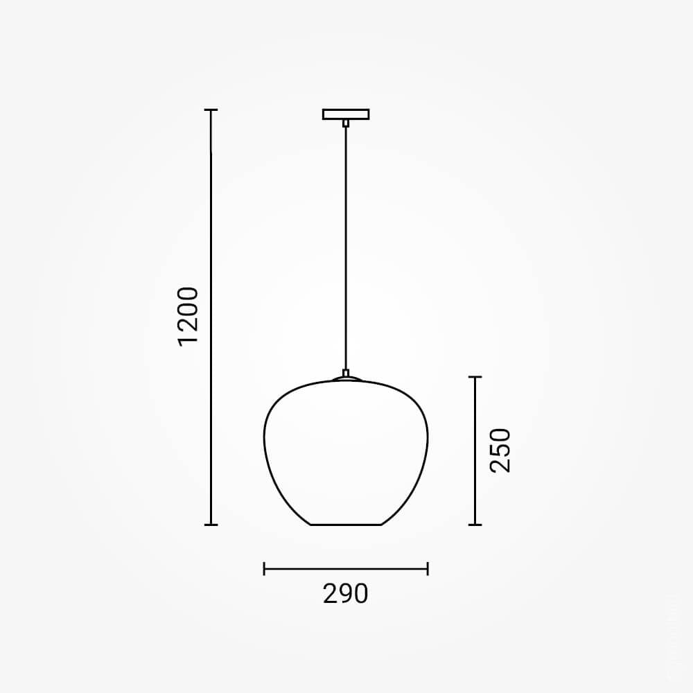 3D Glass Pendant D290 Chrome Seagull - product view