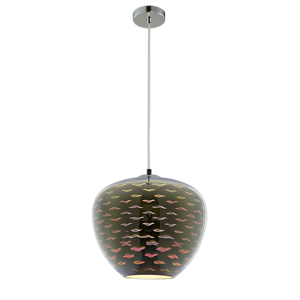 3D Glass Pendant D290 Chrome Seagull