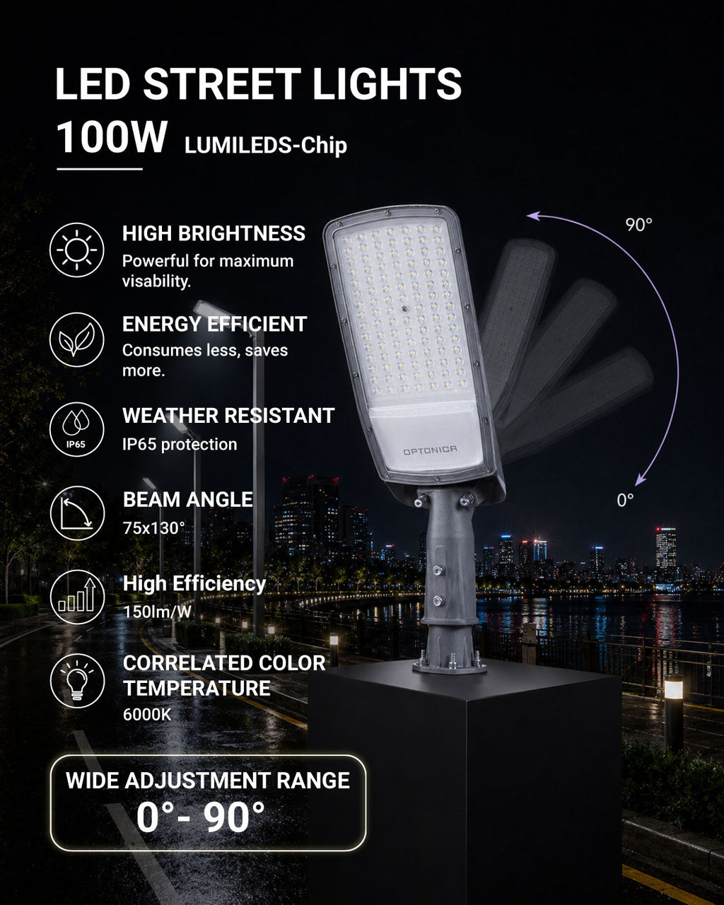 LED Street Light LUMILEDS-Chip 75x130° 5 Years Warranty - product view