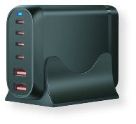200W Adapter with EU Plug - 4-Type-C / 2-Type-A - product view