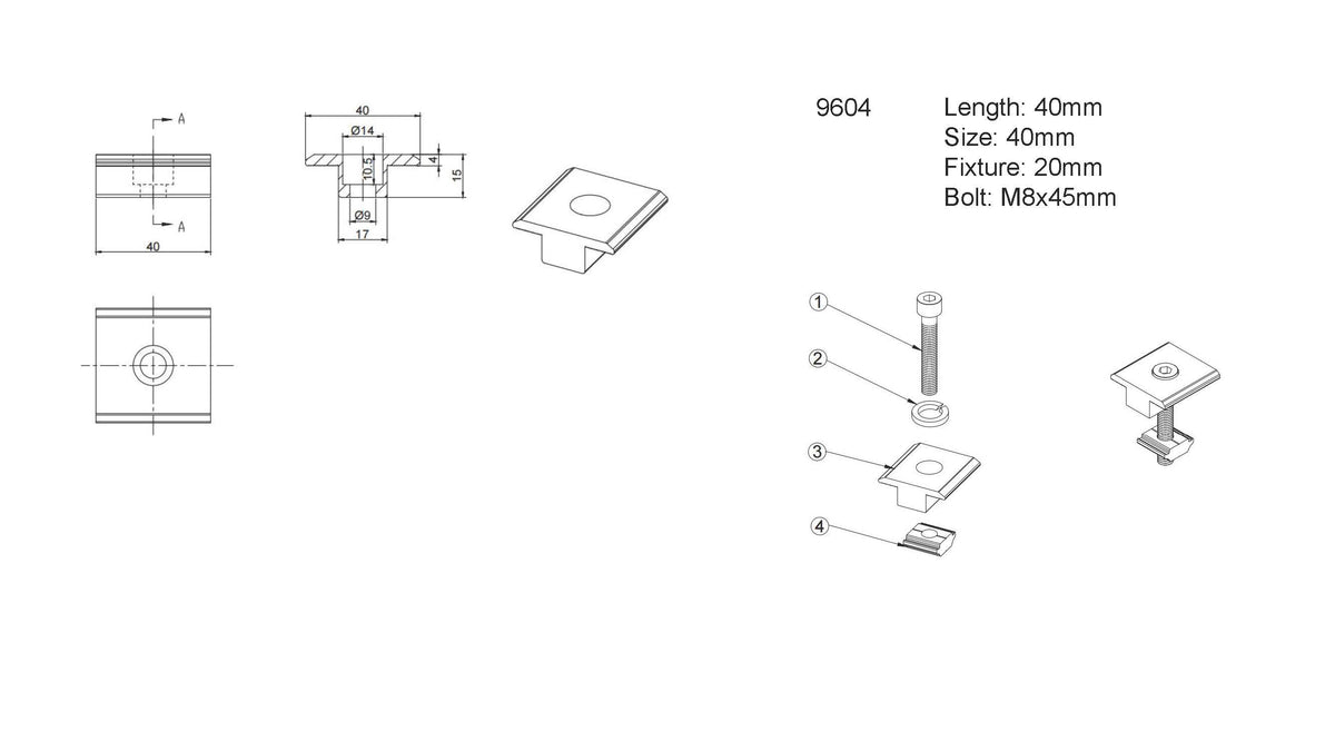 Middle Clamp for Solar Panel 35mm - image 4