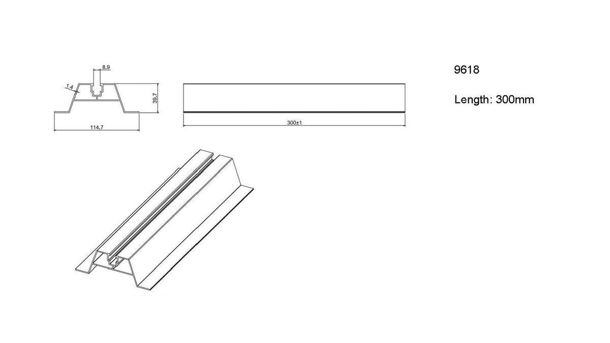 Mini-Rail 300mm Long - product view