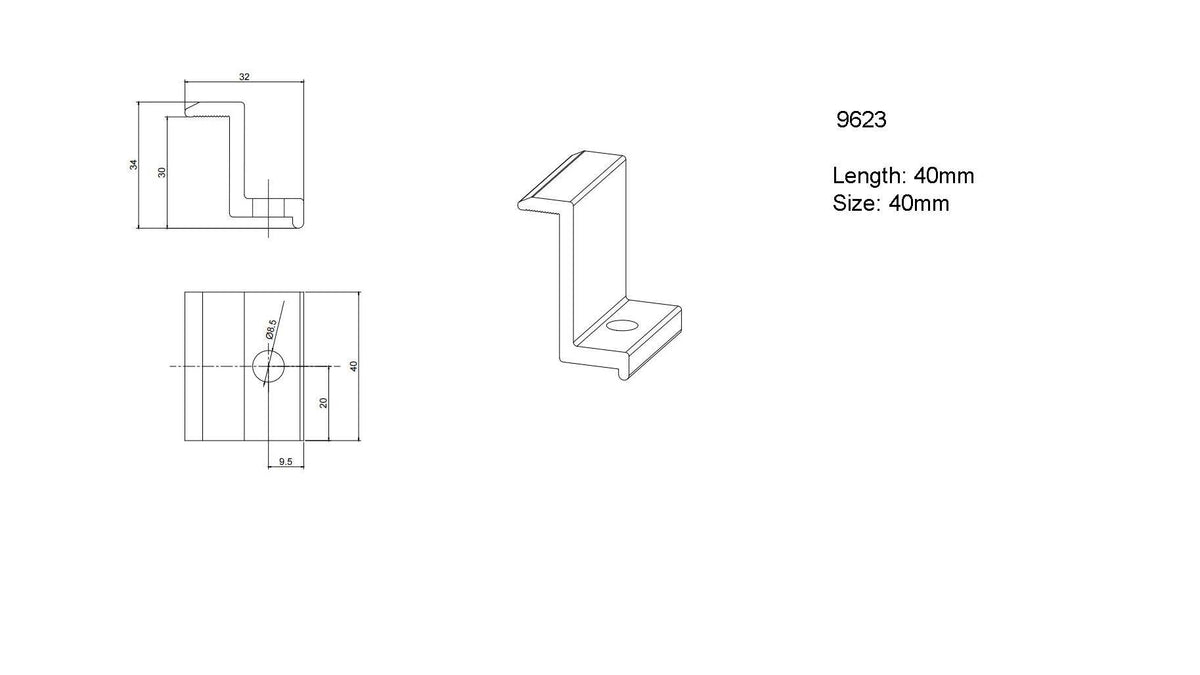 Body End Clamp for Solar 30mm - product view