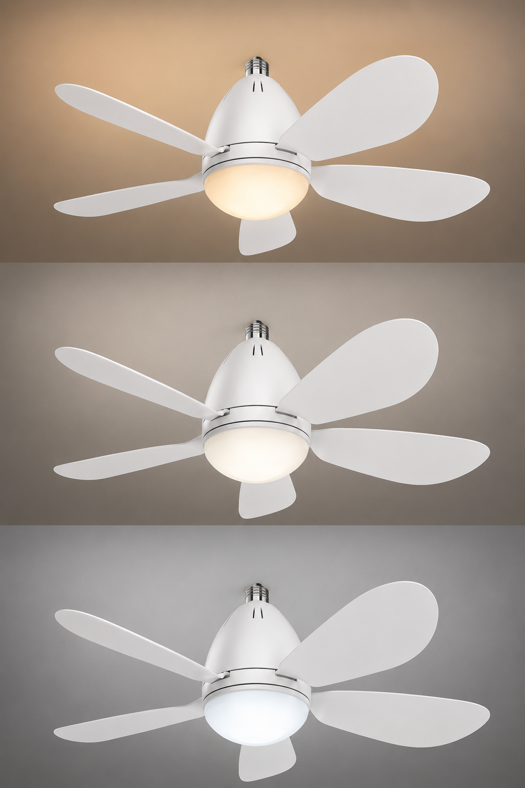 LED FAN Bulb E27 12W/3CCT White Body + Remote Control - image 3
