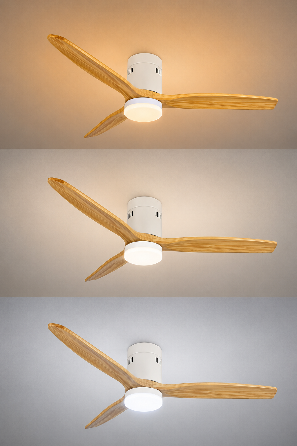 LED FAN Ceiling 18W/3CCT White/Wood + Remote Control - energy label