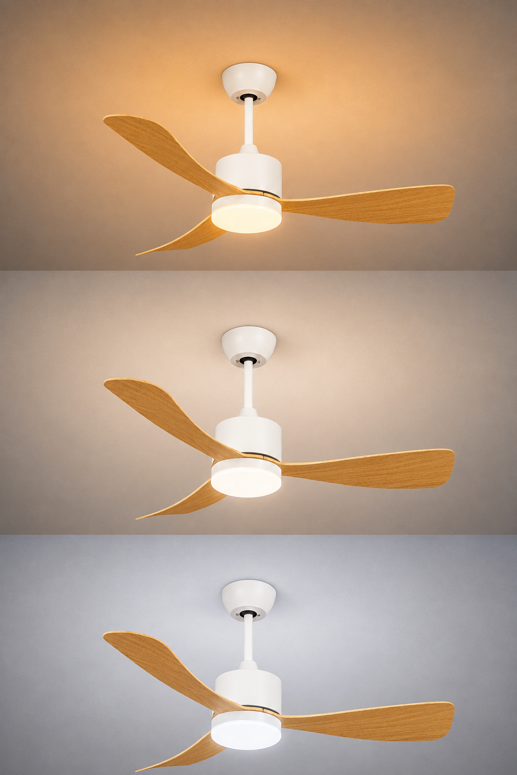 LED FAN Ceiling 18W/3CCT White/Wood + Remote Control - energy label