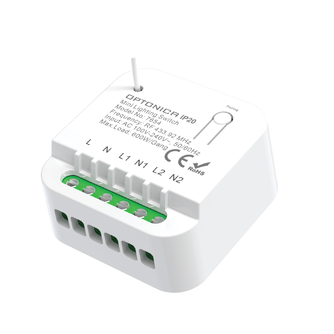 Kinetic SET INCL. 1-GANG Remote Control Switch & Controller - WHITE - energy label