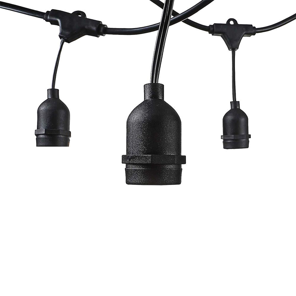 Black Outdoor String Light 10pc. 6M Suspended Sockets