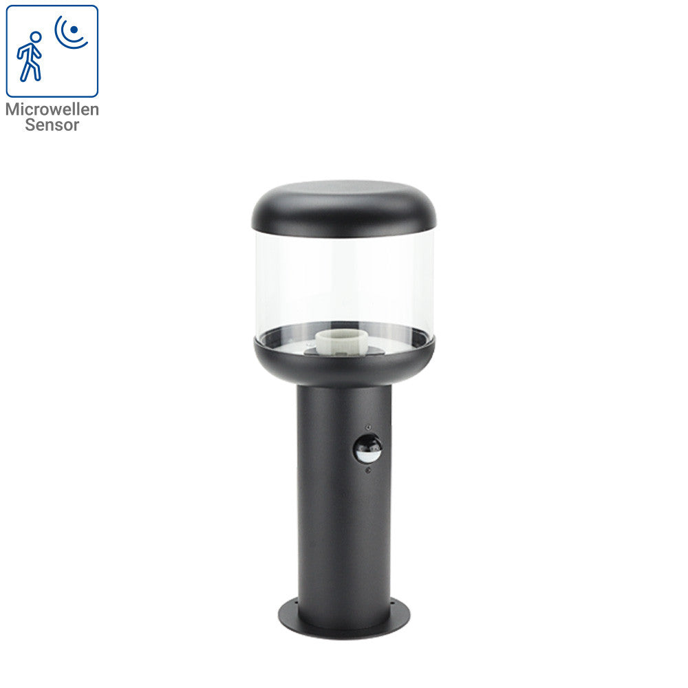 Aluminijska ulična svjetiljka s prozirnim PC difuzorom, E27 grlo, IP54, + PIR senzor - image 3