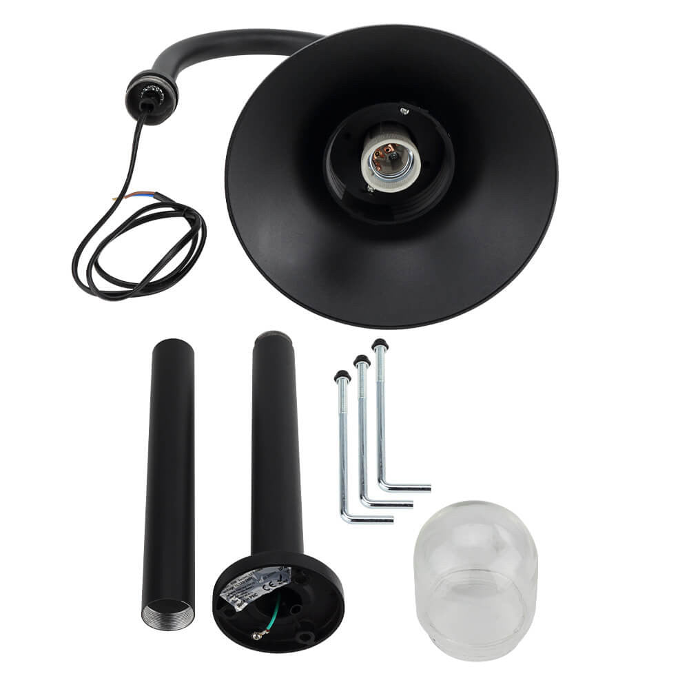 Zidna lampa aluminij IP44 1xE27 crno kućište - image 4