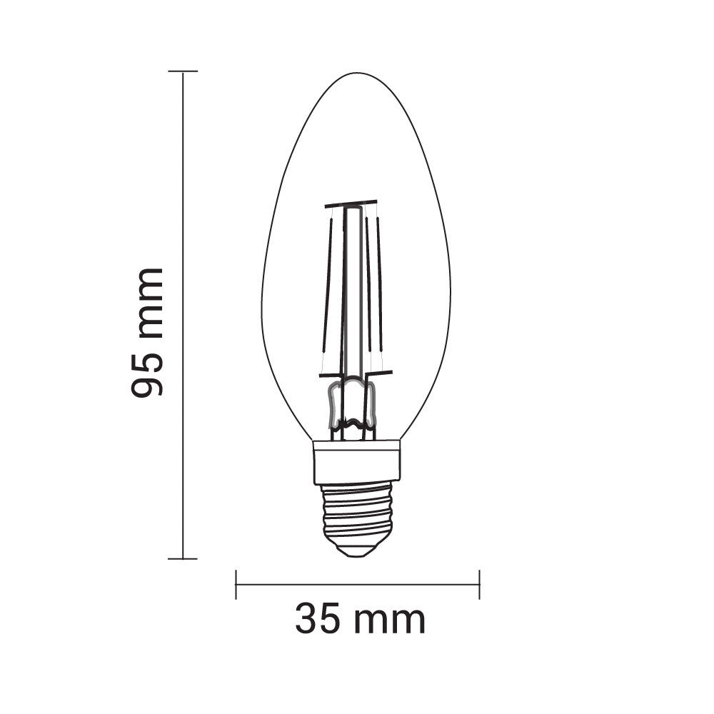 LED Filament Candle Bulb C35 E14 - image 3
